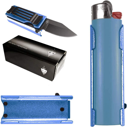 Lighter holder W/ Folding Knife