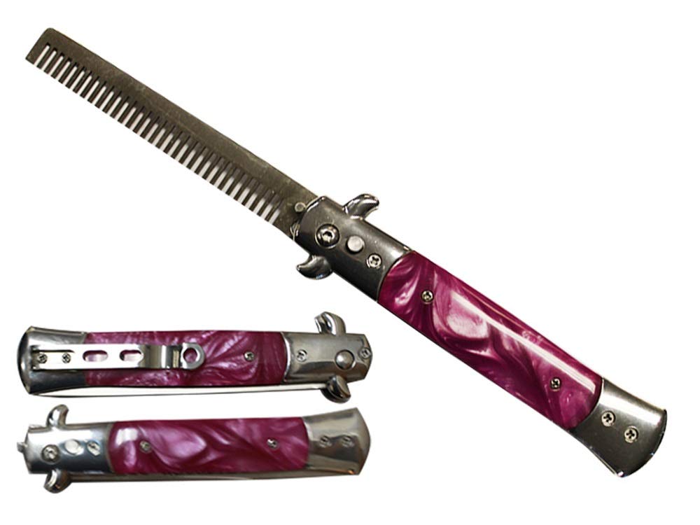Switchblade comb pocket knife