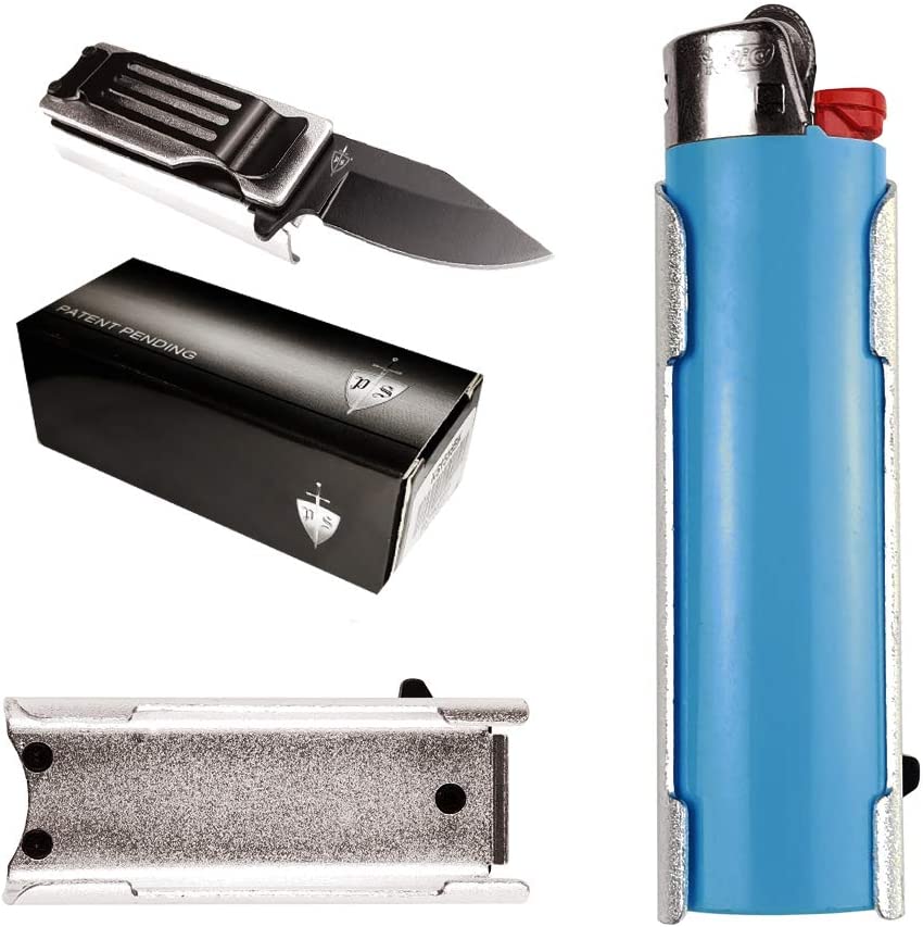 Lighter holder W/ Folding Knife